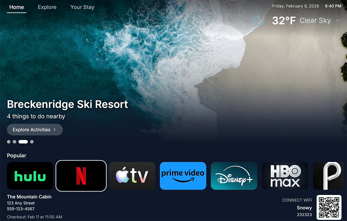 Streaming apps with auto-reset between guests