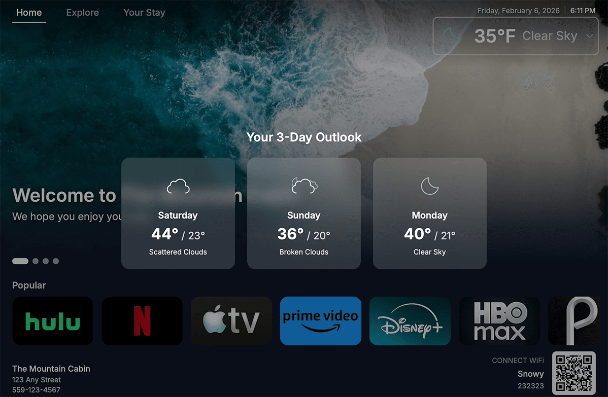 3-day weather forecast display